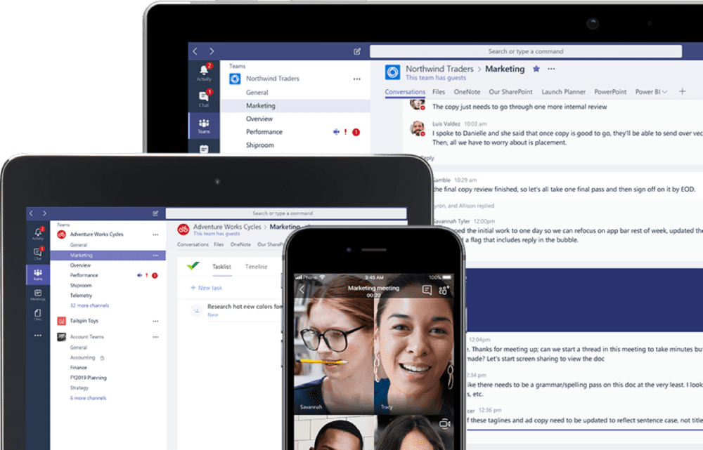 Example of how to use Microsoft Teams to stay connected