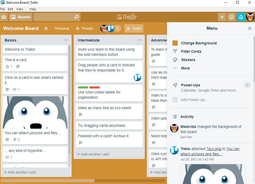 Example of how to use Trello to stay connected