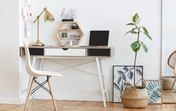 Organized home study desk