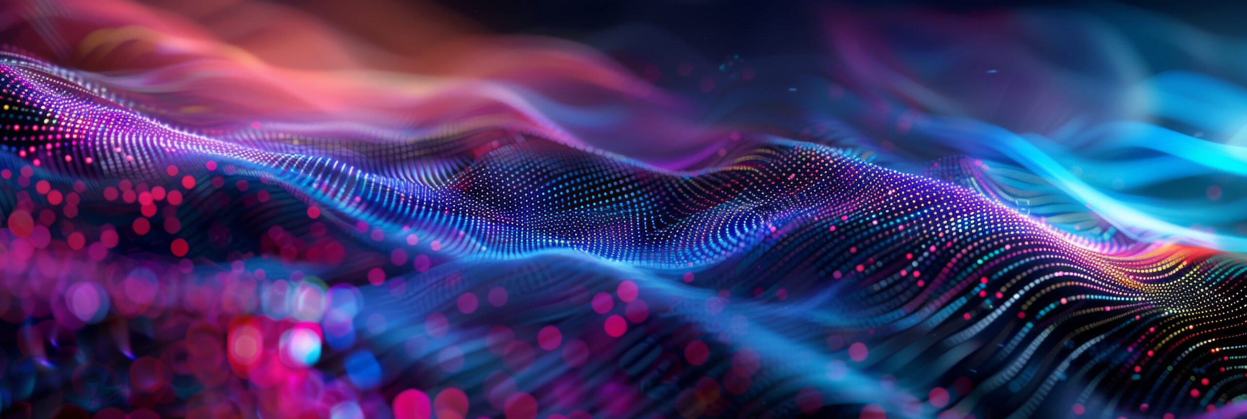 Abstract digital wave flowing through big data